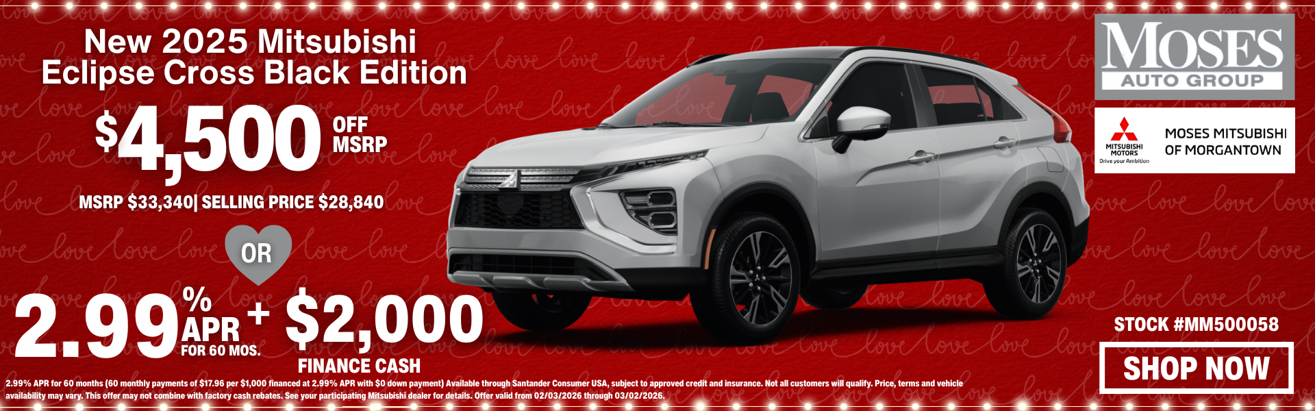 2025 Eclipse Cross Black Edition February Offer