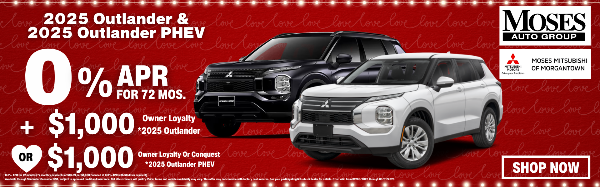 2025 Outlander And Outlander PHEV February Offer