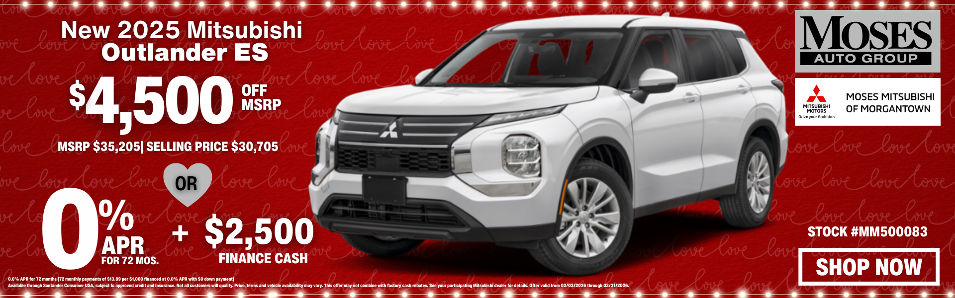 2025 Outlander ES February Offer