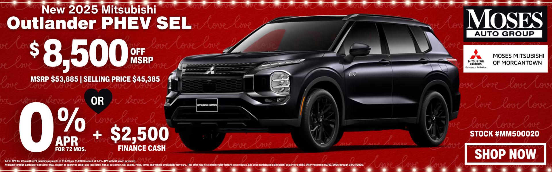 2025 Outlander PHEV SEL February Offer